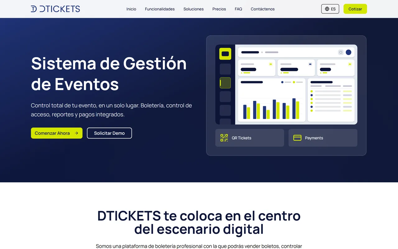 Captura del sitio de DTickets