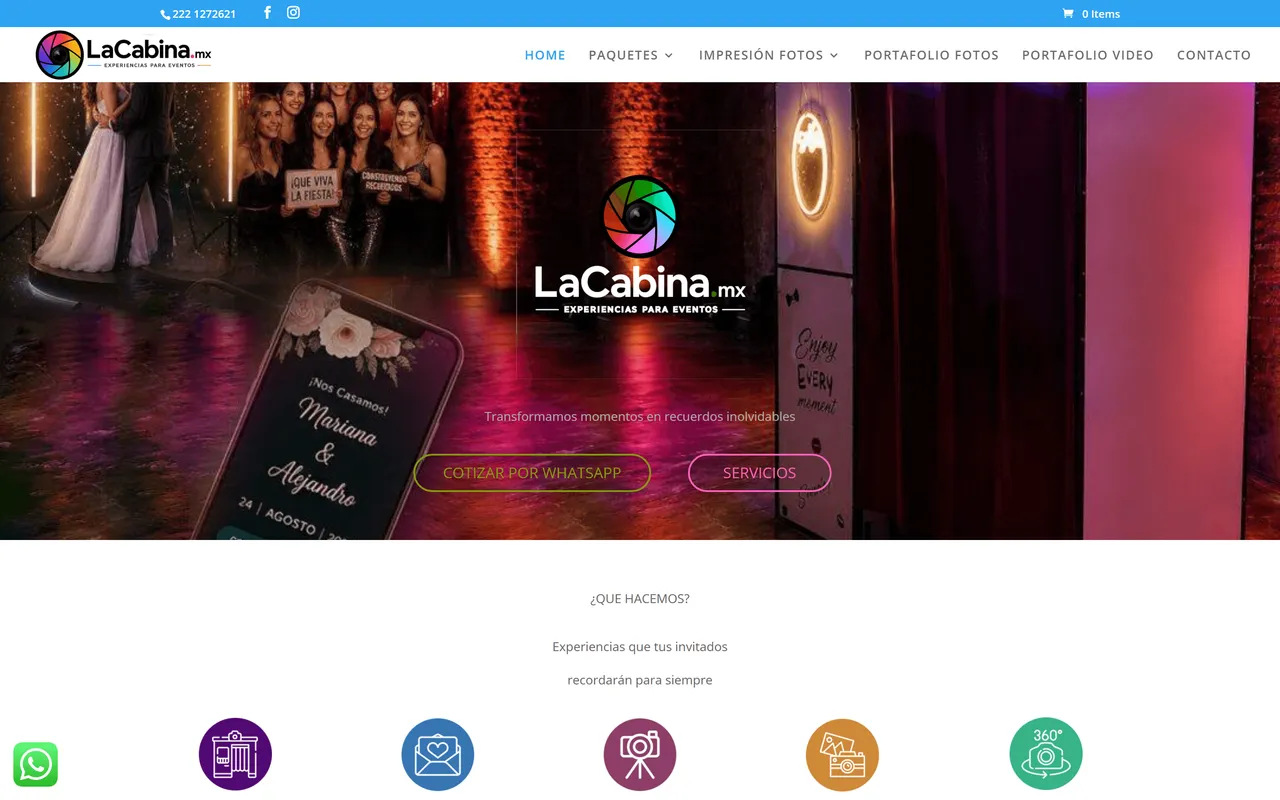 Captura del sitio de La Cabina